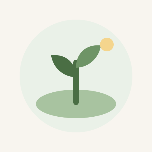 The MindIsland icon: a small sprout on a green mound